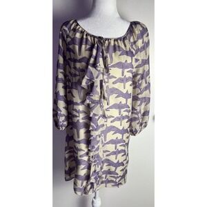 Tibi Purple and Cream Mini Dress